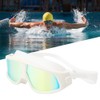 Adult Large Frame Waterproof Antifog Swimming Goggles Electroplate Plain Glass
