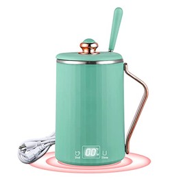 WOOLALA 110V Electric Kettle Stew Cup with Digital Screen, 450ML Small Slow Cooker Personal Health Cup - 7Mins Fast Boiling with Temperature Control, Timer for Home/Office/Travel