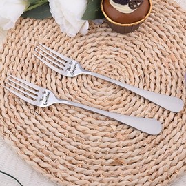 Couple Gifts Fork for Girlfriend Boyfriend Proposal Gift Fork for Husband Wife Metal Dessert Fork for Fiance Fiancee Gift for Wedding Engagement Anniversary Birthday Gifts for Bride Groom