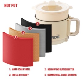 Hot Pot Electric Ramen Cooker Mini Instant Non-stick Pot with Over-Heating Protection Dry Burning Protection Easy Clean 1.5L 600W with Steamer, Ideal for Steak, Egg, Fried Rice, Ramen, Oatmeal, Soup, Whitte