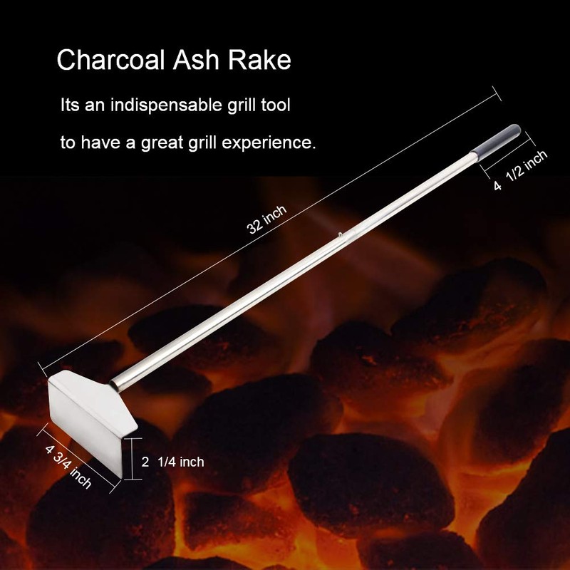 Charcoal Grill Rake Grill Ash Tool Accessories,Charcoal Kettle Grill Pizza