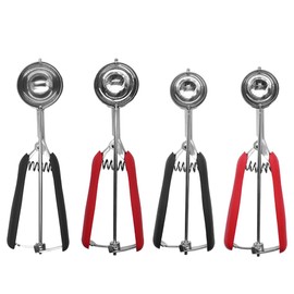 Hoshen Stainless Steel Cookie Scoop Durable Ice Meatball Scoop 5cm Diameter Red