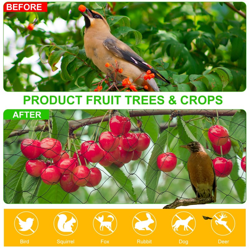 Windyun 2 Pcs Bird Netting Bird Net Chicken Coop 2.4"