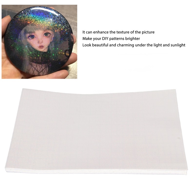 50 Sheets A4 Holographic Cold Laminate Sheet Self Adhesive Waterproof