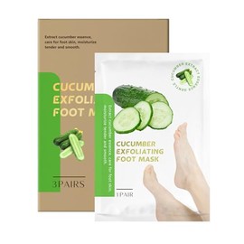 Cucumber Exfoliating Foot Mask - 3 Pairs Exfoliating Foot Socks - Remover Dead Skin - Feet Mask for Dry Skin,Cracked Heels