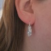 Sterling Silver Aquamarine Earrings Peacock Feather