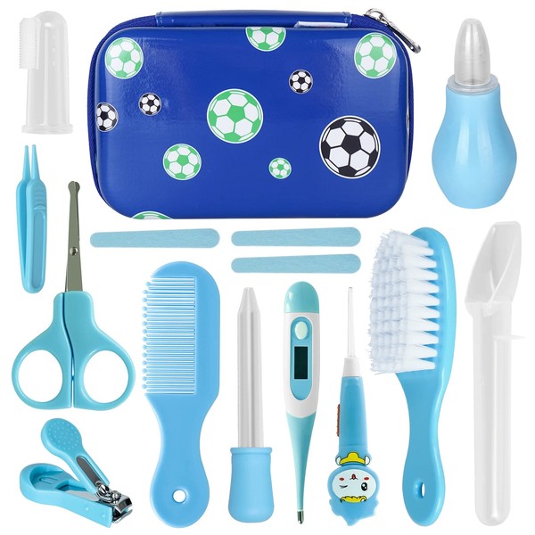 Baby Grooming Kit Newborn, MKNZOME 12pcs Portable Baby Healthcare Set with Storage Case Baby Essentials Daily Care Kit Nursery Baby Nail Kit for Newborn Infant Toddler Healthcare & Grooming