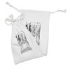 Lunarable Cow Fabric Pouch Set of 2, Monochrome Hand Drawn