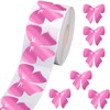 Whaline 500Pcs Pink Bow Stickers Roll Foil Seal Stickers Self-Adhesive