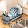 Compact Dish Drying Rack with Utensil Holder – Small Countertop