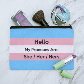 GRAPHICS & MORE My Pronouns Are She Her Hers Gender Identity Makeup Cosmetic Bag Organizer Pouch