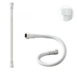 LAXARA DVGW Premium Coloured Flex Hose Black and White 3/8 Inch to 1/2 Inch Nut on Both Sides in Selectable Styles (1/2 Inch White | Matte White, 30 cm)