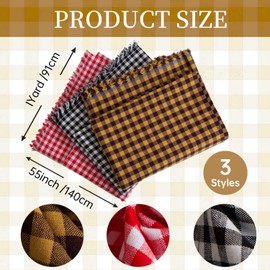 Viccaa-100% Cotton Fabric,Plaid Fabric&Quilting Squares,Fabric for Sewing,for DIY Craft Fabric,Homespun Patchwork,Pillow Ticking Fabric,Lining Fabric-Precut Quilt Squares by The Yard Clearance(Brown)