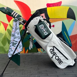 PINKTEE Golf Bags, Valuables Bag, Leather Pouch Bag for Golf Tees, Golf Ball, Golf Accessories, Green (Talk Birdie to ME)