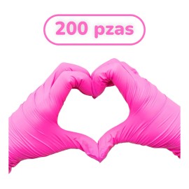 Guantes De Nitrilo Rosa Uniseal Libres De Látex 200 Pzas