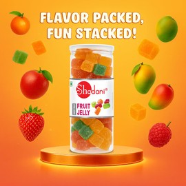Shadani Mix Fruit Jelly Soft Candy Box - Indian Special Sweet Assorted Fruit Jelly 200 GR (7.05oz)