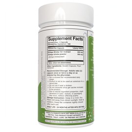 Bloofah Ginkgo Biloba Leaf Capsules 500mg | Concentrated 10:1 Extract & Powder | Ginkgo biloba | Natural Herbal Supplement, Non-GMO, No Fillers, No Additives (180 Count (Pack of 1))