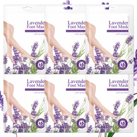 6 Pairs of Lavender Foot Mask Socks - Soft Foot Peeling Mask - Nourish Foot Mask Callus - Moisturising Foot Mask for Very Dry Feet - Daily Foot Care for Men and Women