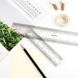 Briartw 3 Pieces Clear Acrylic Straight Ruler Zero-centering Transparent Inches and Metric,Straight Ruler, for Crafting Drafting and General Layout Work Art Framing & Drafting Scrapbooking Crafting