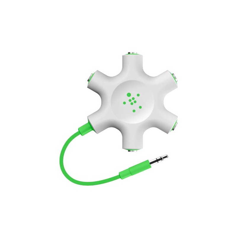 【VGP 2022受賞】 Belkin マルチイヤホンスプリッター イヤホン分配・分岐 RockStar ライトグリーン F8Z274btGRN