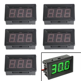 Artudatech 5pcs Dc5-120V 0.56" 2-Wire Digital Display Panel Voltmeter Volt Tester Green