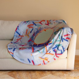 Colorful Sprinkles Doughnut Throw Blanket | Ultra-Soft & Cozy | Perfect for Relaxation & Gift Giving | Fun Doughnut Design