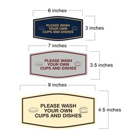 Fancy Please Wash Your Own Cups and Dishes Sign (Red) - Medium
