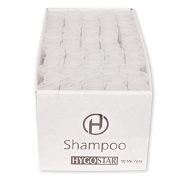 FRANZ MENSCH Hygostar Shampoo Tube, Light Blue, V: 30 ml, L: 10.5 cm, W: 4 cm, Sales Tray, Hotel Shampoo, Disposable Shampoo, Hotel Cosmetics, Pack of 250