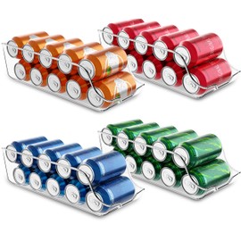 Utopia Kitchen - Can Organizer For Pantry - Soda Can Organizer For Refrigerator or Fridge Organizers and Storage - Can Storage Organizer Pantry, & Freezer Kitchen Organization - (Clear, Pack of 4)