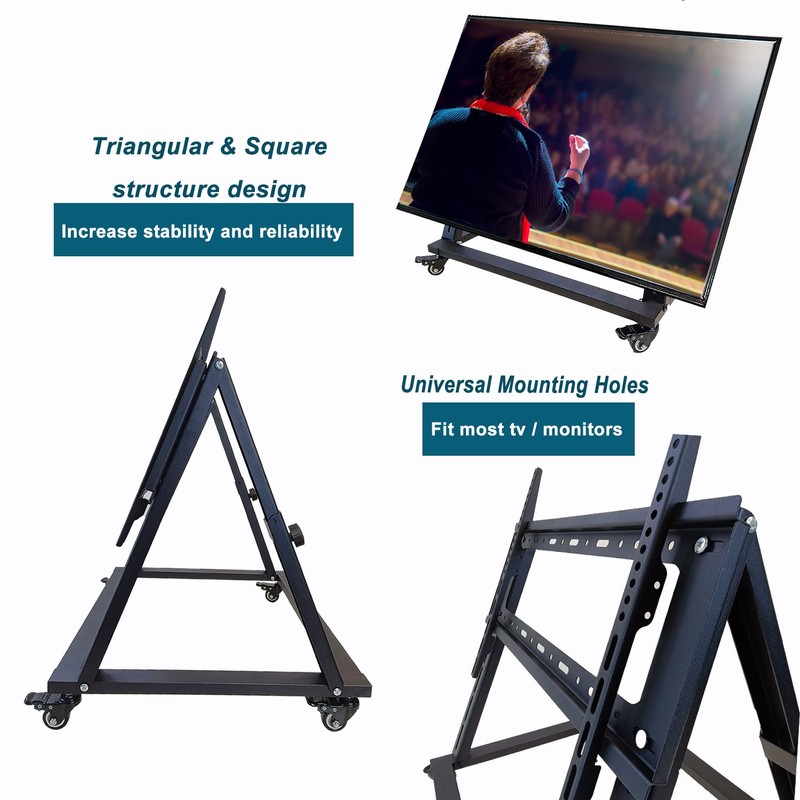 BIGalleons Low Height Mobile TV Stand, Confidence Monitor Stand, Rolling