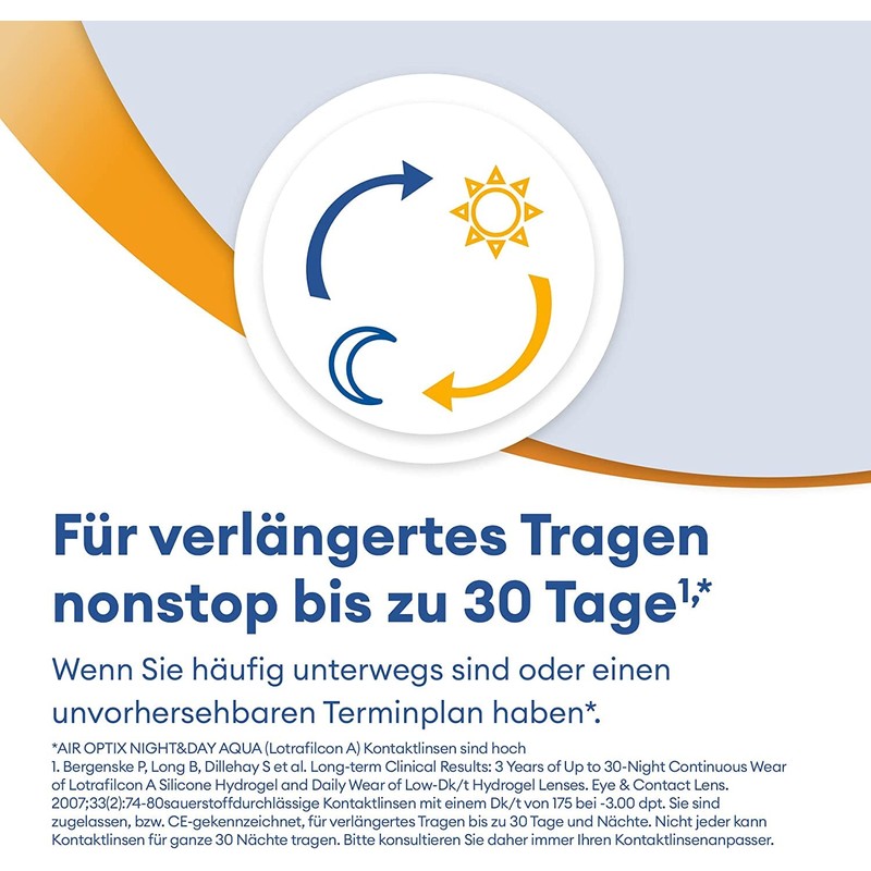Air Optix Night & Day Aqua Monatslinsen weich, 3 Stück,