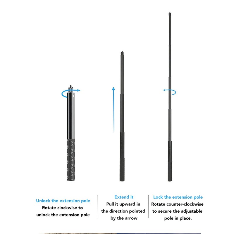 Bullet Time Handle Tripod with Invisible Selfie Stick, 120cm Extension