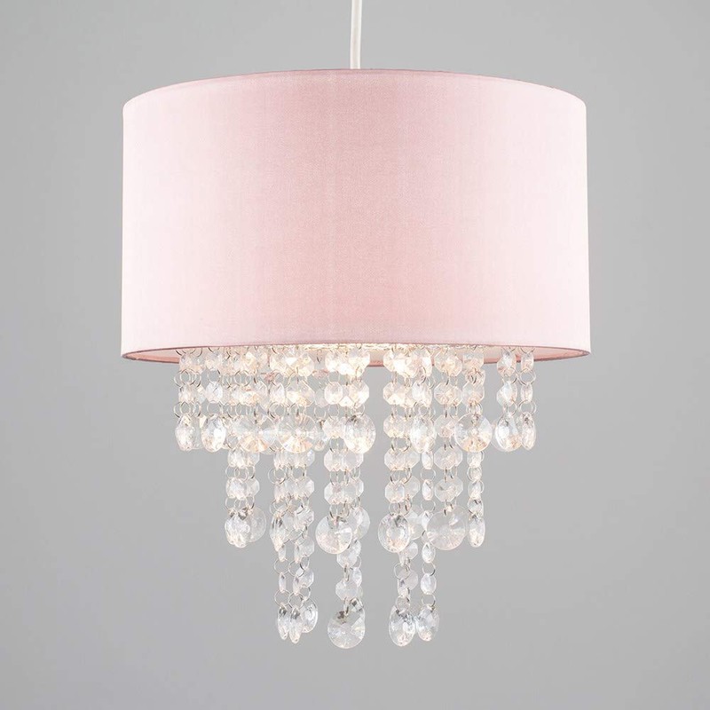 MiniSun Modern Pink Cylinder Ceiling Pendant Light Shade with Clear