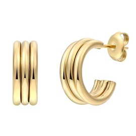 XENOX® Frame Trio Hoop Earrings – Women's Earrings Made of High-Quality Stainless Steel, 100% Waterproof, Stainless Steel, No Gemstone