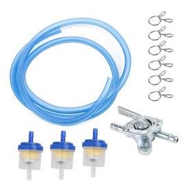 Natural Gas Hose Filter Line with Inline Shutoff Valve Valve Kit (Blue)