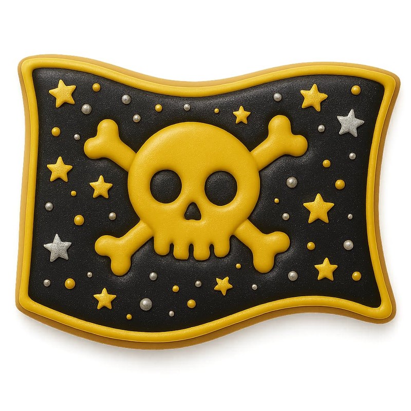 Pirate Flag Cookie Cutter - 4x3.38 Inches, Perfect for Nautical