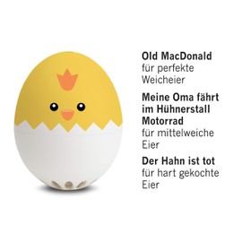 Küken PiepEi - Singing Egg Timer for Cooking with - Egg Cooker for 3 Hardness Levels - Funny Egg Timer - Funny Cooking Egg - Music Egg Timer - Brainstream