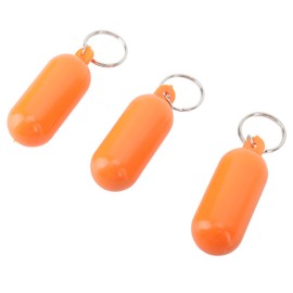 RiToEasysports Floating Keychain 3 Pieces Stainless Steel Boating Float Holder Fishing Keychain for Fishing, Surfing, Sailing, Outdoor Sports, Orange