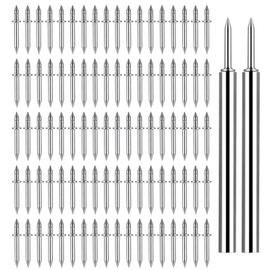 Sekvira Sekvira 250 Pcs Double-Head Skirting Thread Seamless Nail, Double-Headed Nails, Invisible Screws & Nail-Specific Sleeve Tool, Seamless Skirting Thread Nails with Solid Wood Baseboard., Silver