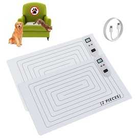 SEERWAY 2 Rechargeable Pet Shock Mats Same Size, Cat Repellent Pad, Cat Deterrent Mat, Electric Training Mat Keeps Dogs and Cats Off Sofa, Couch, Bed and Countertop (22"x14")