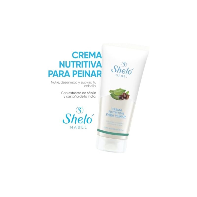Sheló Nabel Crema Nutritiva para Peinar con Sábila, 250 ml