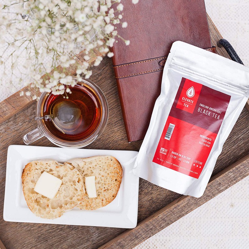Elevate Tea ENGLISH BREAKFAST BLACK TEA, Loose Leaf Tea Blend,