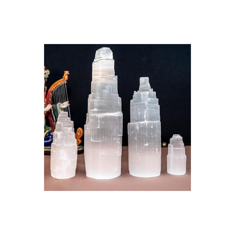 Heimtex Selenite Crystal Tower - Natural Polished Selenite Crystal Mountain