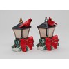 Fine Ceramic Christmas Holidays Red Cardinal on Lamp Post Salt