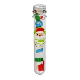 Emartbuy Christmas Mini Erasers – Pack of 4 Tubes with 17 Holiday-Themed Erasers Each - Santa, Snowman, Tree & More - Fun Gift for Kids & Classrooms
