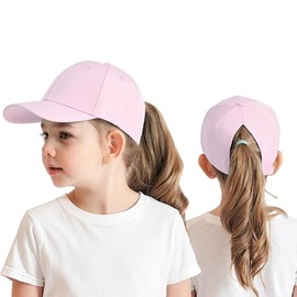 3-8 Years Children's Baseball Cap with Ponytail for Girls Boys Golf Visor Hat Baseball Cap Sun Visor Hat UV Protection Peaked Cap Summer Hat Junior Summer Hat Tennis Cap Sun Hat Visor UPF 50+, pink