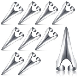 10 Pieces Adjustable Hair Parting and Selecting Tool Hair Sectioning Ring Nail Finger Metal Hair Parting Ring for Sectioning Hair Extensions, Braiding, Hair Installation, Hair Styling (Silver)