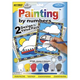 My First Paint By Number Kit 8.75"X11.375" 2/Pkg, Airplane & Helicopter
