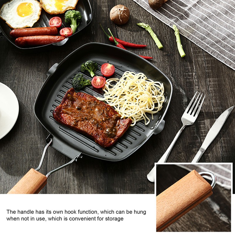 Frying Pan Outdoor Household Folding Beech Handle Energy Saving Non
