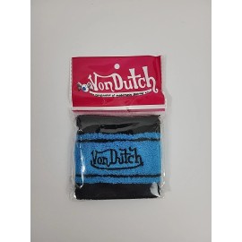 Von Dutch Vintage Terry Cloth Wristband Sweatband Blue And Black